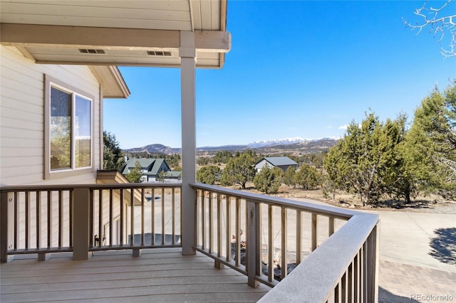249 Valle Escondido Dr, Durango, CO 81303 - wooden terrace featuring a mountain view