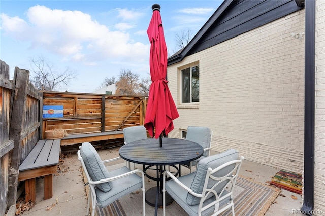 view of patio / terrace with outdoor dining area