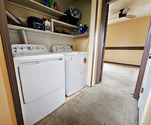 4677 S Salida St, Aurora, CO 80015 - washroom with light colored carpet and washer and clothes dryer