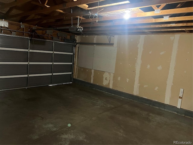 garage featuring a garage door opener