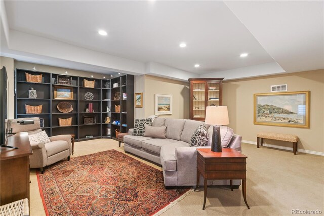 10182 Bristleridge St, Parker, CO 80134 - carpeted living area with recessed lighting and baseboards