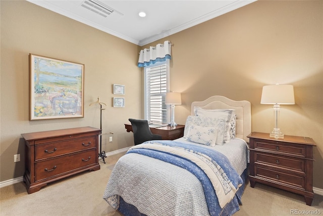 10182 Bristleridge St, Parker, CO 80134 - bedroom featuring light colored carpet, baseboards, and crown molding