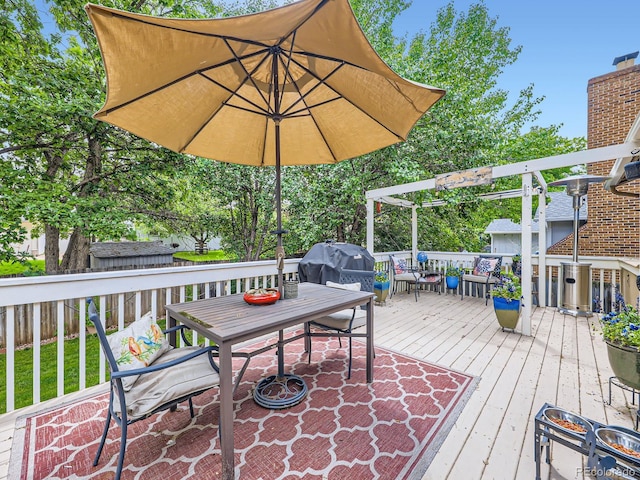 9150 Garrison St, Broomfield, CO 80021 - deck featuring outdoor dining space and a fenced backyard