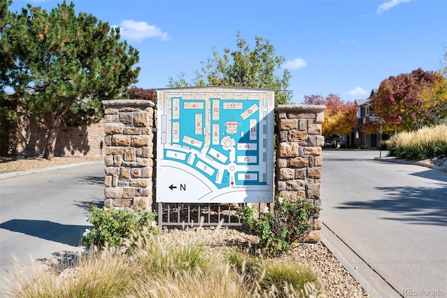 view of community sign