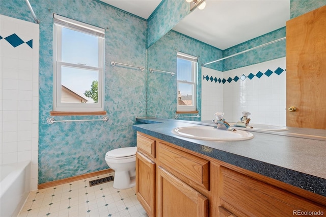 6510 Packsaddle Ct, Colorado Springs, CO 80922 - bathroom featuring vanity, tile patterned floors, and shower / bath combination