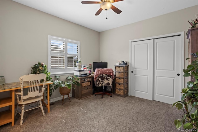 13833 Rivercrest Cir, Colorado Springs, CO 80921 - office space with carpet floors and a ceiling fan