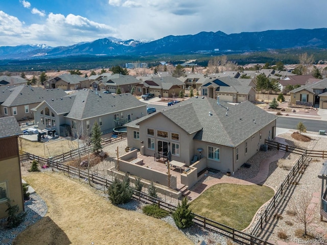 13833 Rivercrest Cir, Colorado Springs, CO 80921 - aerial perspective of suburban area featuring mountains