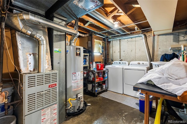 6336 W 71st Pl, Arvada, CO 80003 - unfinished below grade area with gas water heater, washing machine and dryer, and heating unit