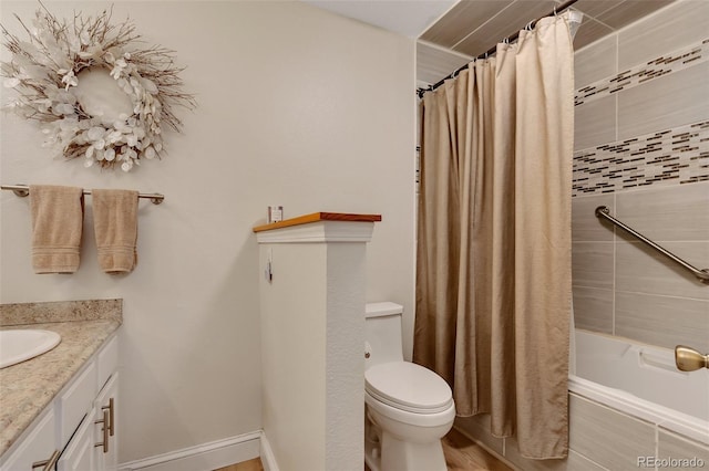 1540 Fawnwood Rd, Monument, CO 80132 - full bath featuring vanity, shower / bath combo with shower curtain, and toilet