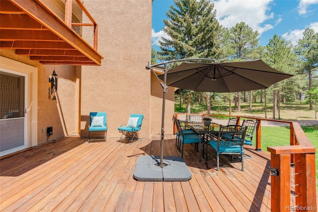 1540 Fawnwood Rd, Monument, CO 80132 - deck featuring outdoor dining area
