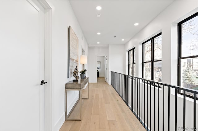 hall featuring light wood-type flooring