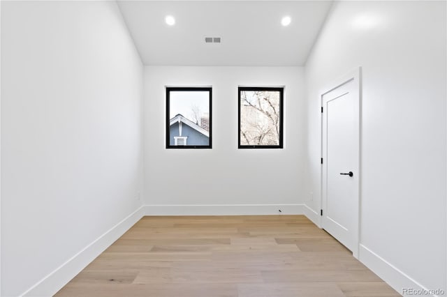 empty room featuring light hardwood / wood-style floors