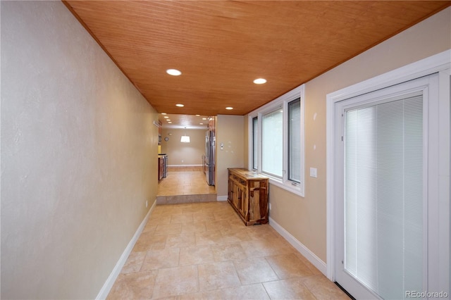 7140 S Uinta St, Centennial, CO 80112 - corridor featuring recessed lighting, baseboards, and wood ceiling