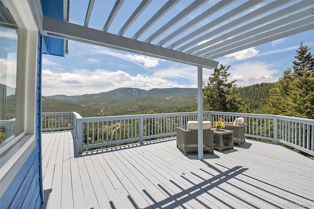 33633 Elk Run, Evergreen, CO 80439 - wooden terrace with a mountain view