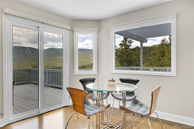 33633 Elk Run, Evergreen, CO 80439 - dining room with wood finished floors and baseboards