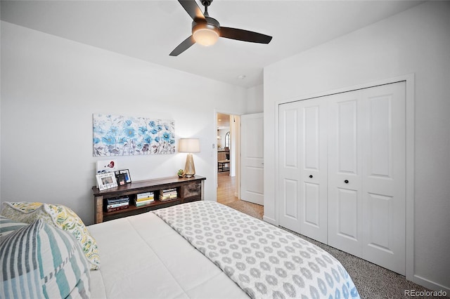 1485 Captiva Beach Ln, Monument, CO 80132 - bedroom featuring a closet and ceiling fan