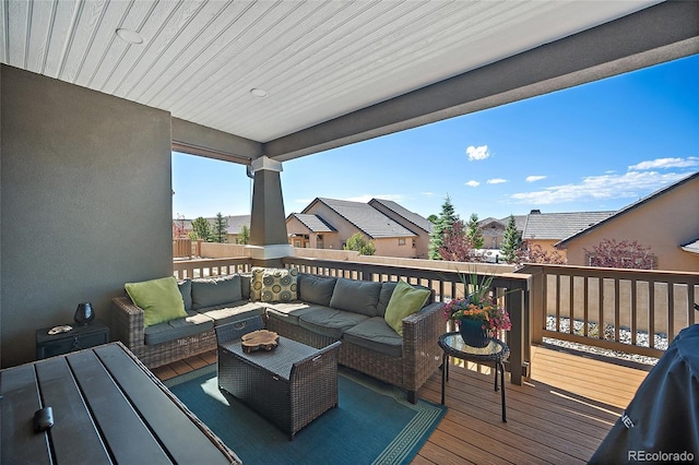 1485 Captiva Beach Ln, Monument, CO 80132 - wooden terrace featuring outdoor lounge area