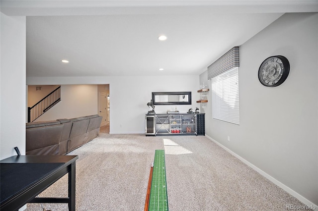 1485 Captiva Beach Ln, Monument, CO 80132 - carpeted living room featuring recessed lighting and baseboards