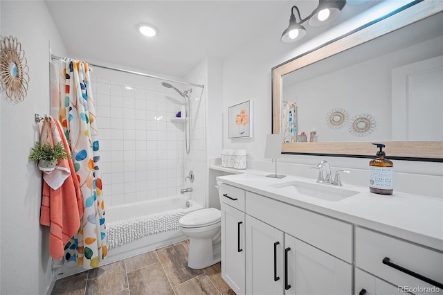 1485 Captiva Beach Ln, Monument, CO 80132 - bathroom featuring vanity, shower / tub combo, and wood finished floors