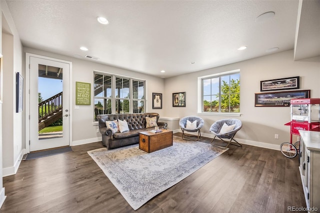 10401 Maplebrook Way, Highlands Ranch, CO 80126 - living room with dark wood finished floors and recessed lighting