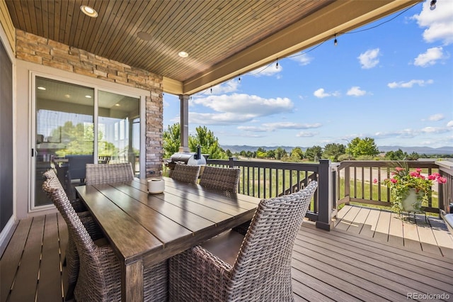10401 Maplebrook Way, Highlands Ranch, CO 80126 - wooden deck featuring a mountain view
