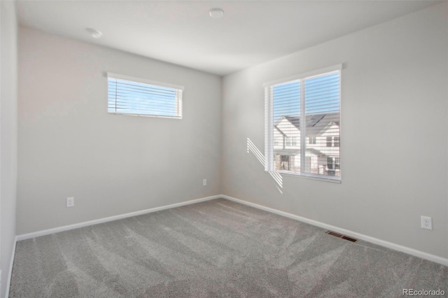 carpeted spare room with plenty of natural light