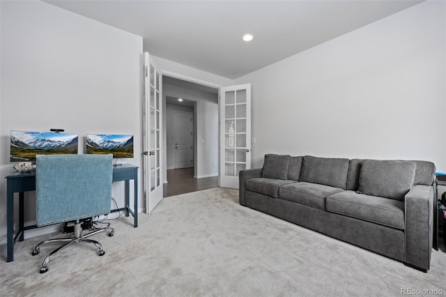 4792 Coltin Trl, Castle Rock, CO 80104 - office space with french doors, carpet, and recessed lighting