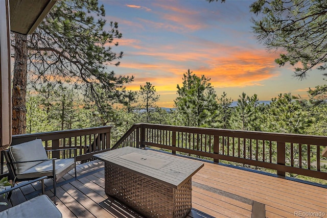 view of deck at dusk