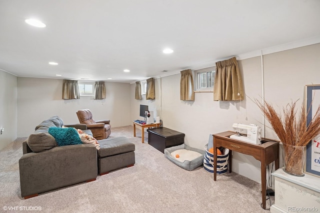 2792 S Stuart St, Denver, CO 80236 - carpeted living area with recessed lighting