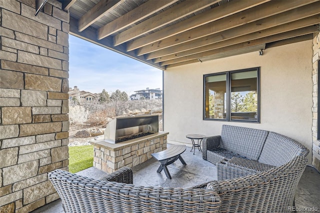 view of patio featuring outdoor lounge area