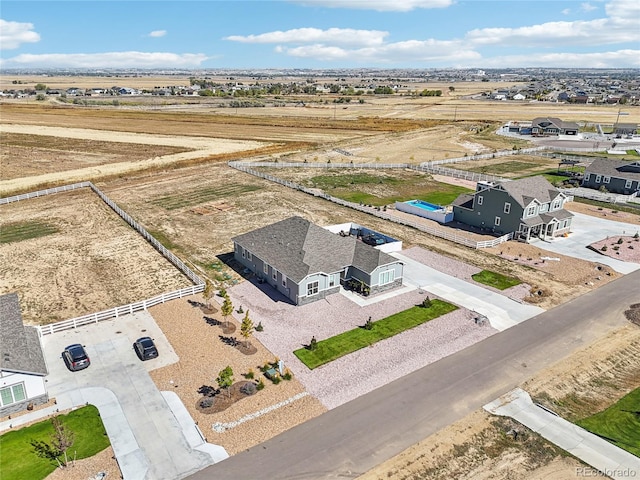 aerial view with a rural view