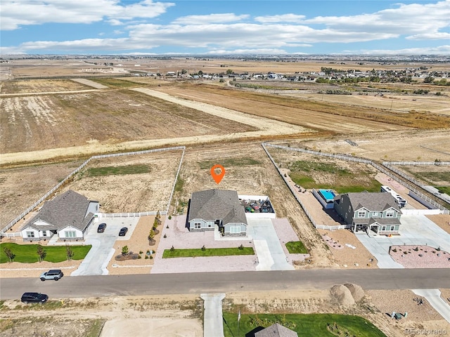 aerial view featuring a rural view