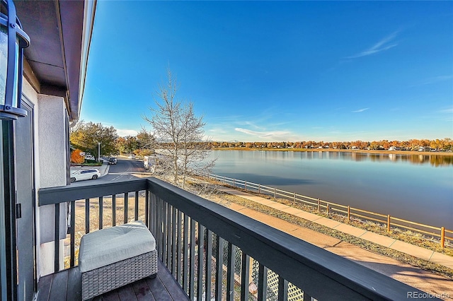 balcony with a water view