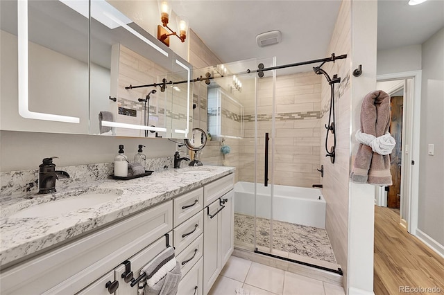 bathroom featuring vanity and tile patterned floors