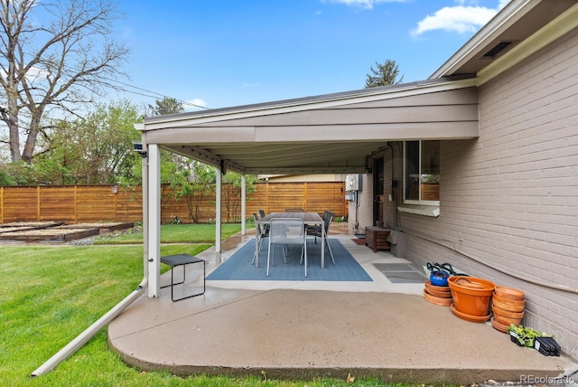 view of patio / terrace featuring outdoor dining area