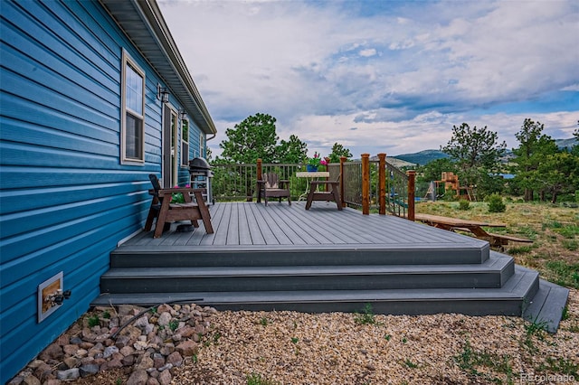 deck with grilling area