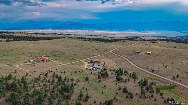 bird's eye view with a rural view