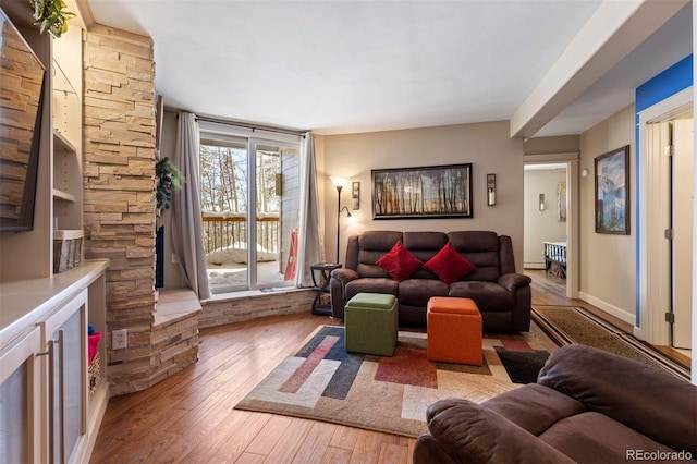 living room featuring hardwood / wood-style floors