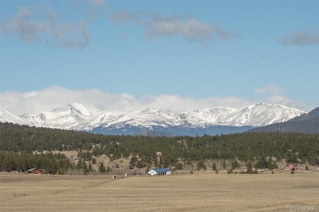 526 Wagon Wheel Rd, Hartsel, CO 80449 - mountain view featuring a heavily wooded area