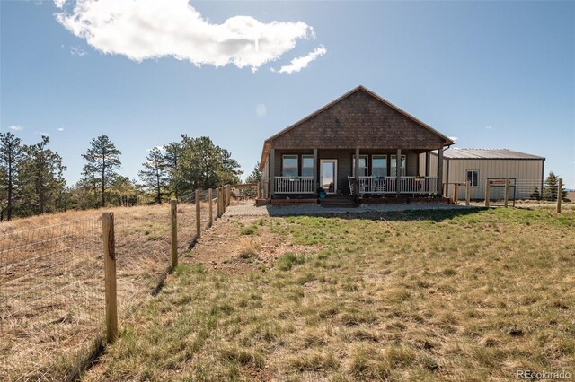 526 Wagon Wheel Rd, Hartsel, CO 80449 - back of property with covered porch