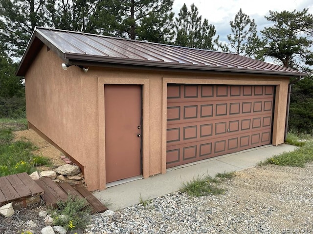 view of garage