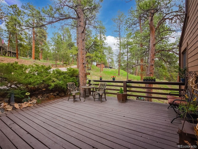 view of wooden deck