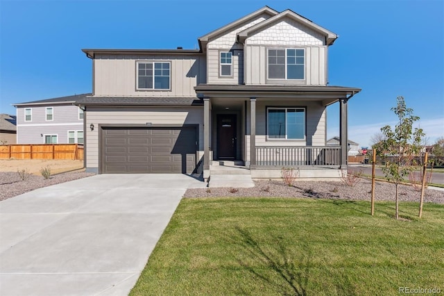 18150 Coppermallow Trl, Parker, CO 80134 - view of front facade with a porch, a garage, and concrete driveway