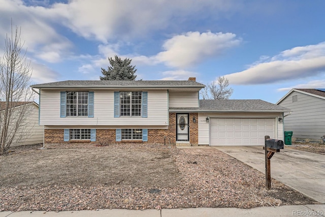 tri-level home with a garage