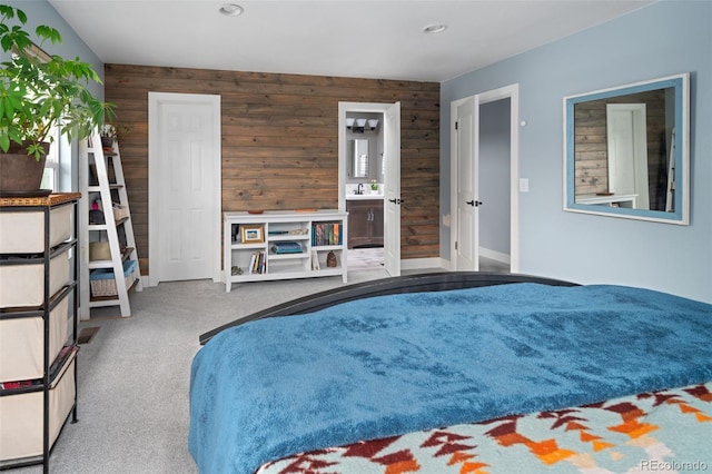 8764 W 95th Ave, Broomfield, CO 80021 - bedroom with wooden walls, carpet flooring, and recessed lighting