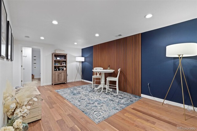 dining area featuring wood-type flooring