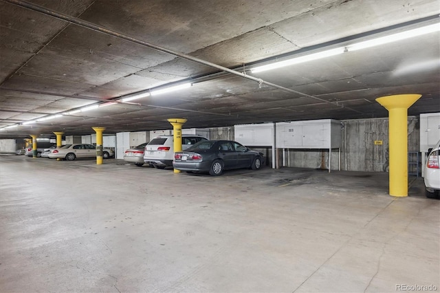 view of parking garage