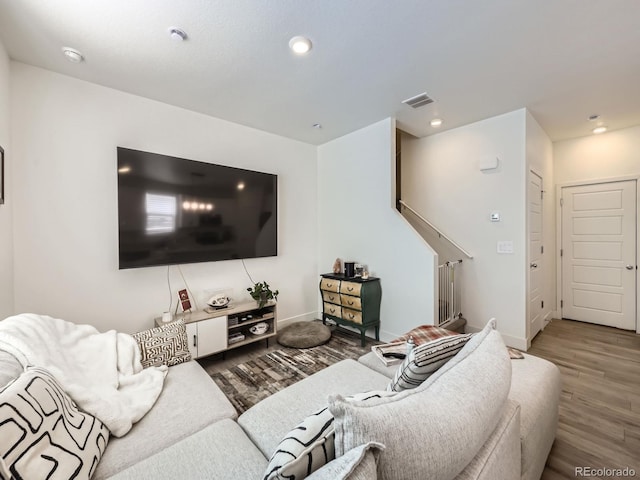 living room featuring wood-type flooring