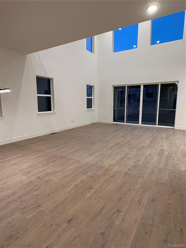 interior space with hardwood / wood-style floors