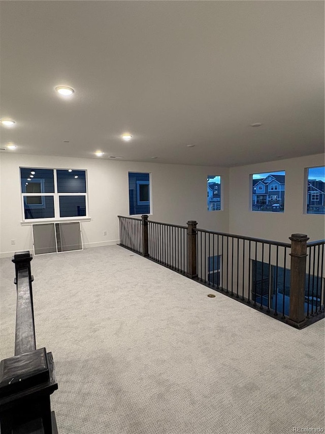 basement featuring carpet floors